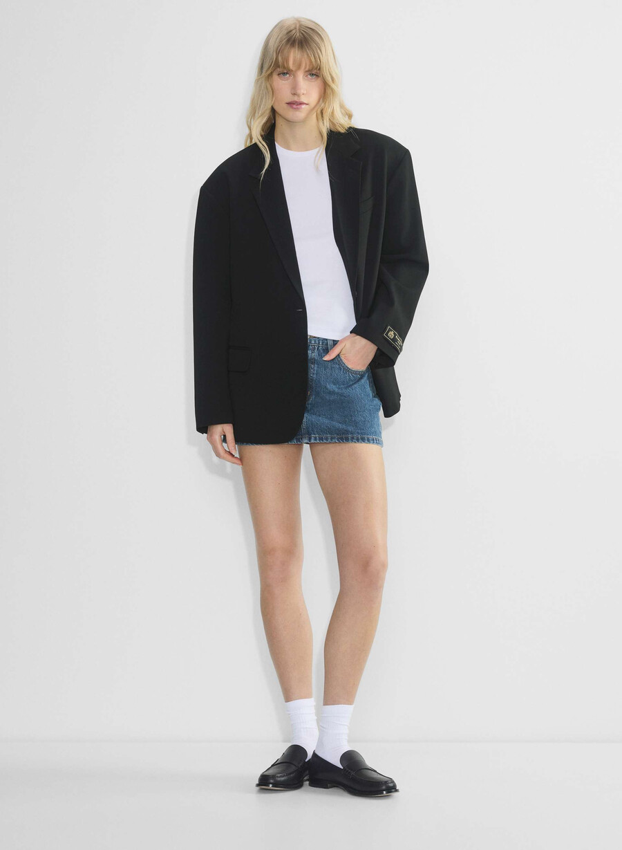 denim forum the 90s vintage micro denim skirt dark bleu eyeshadow