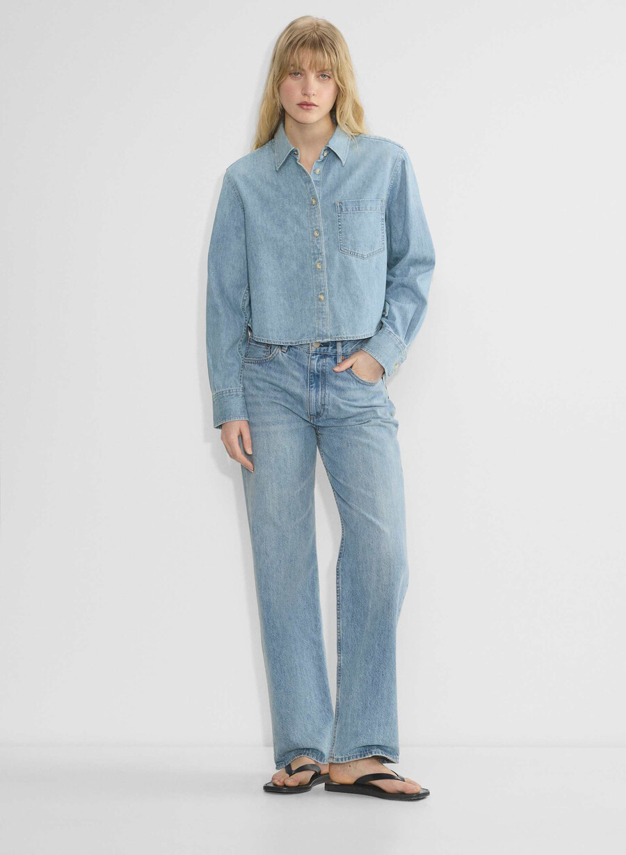 denim forum the 80s comfy waist denim shirt 7 yrs bleu taboo