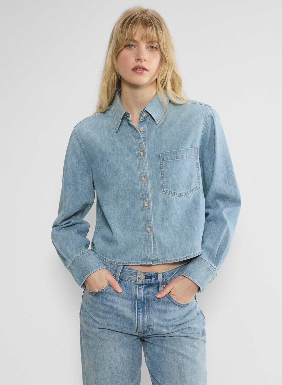 denim forum the 80s comfy waist denim shirt 7 yrs bleu taboo