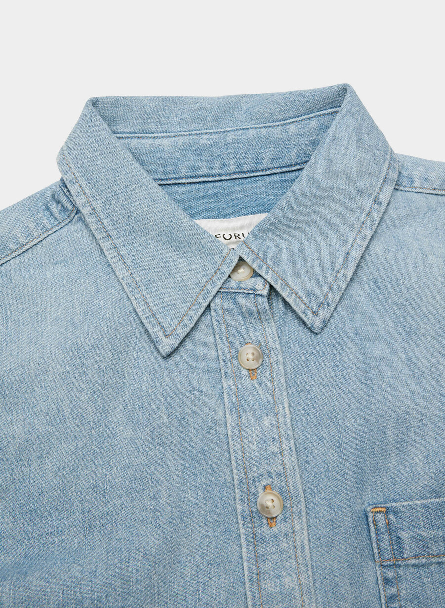 denim forum the 80s comfy waist denim shirt 7 yrs bleu taboo