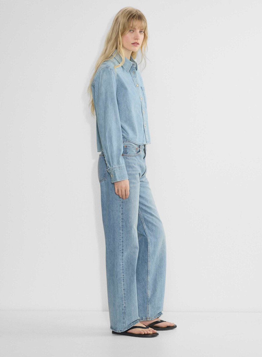 denim forum the 80s comfy waist denim shirt 7 yrs bleu taboo