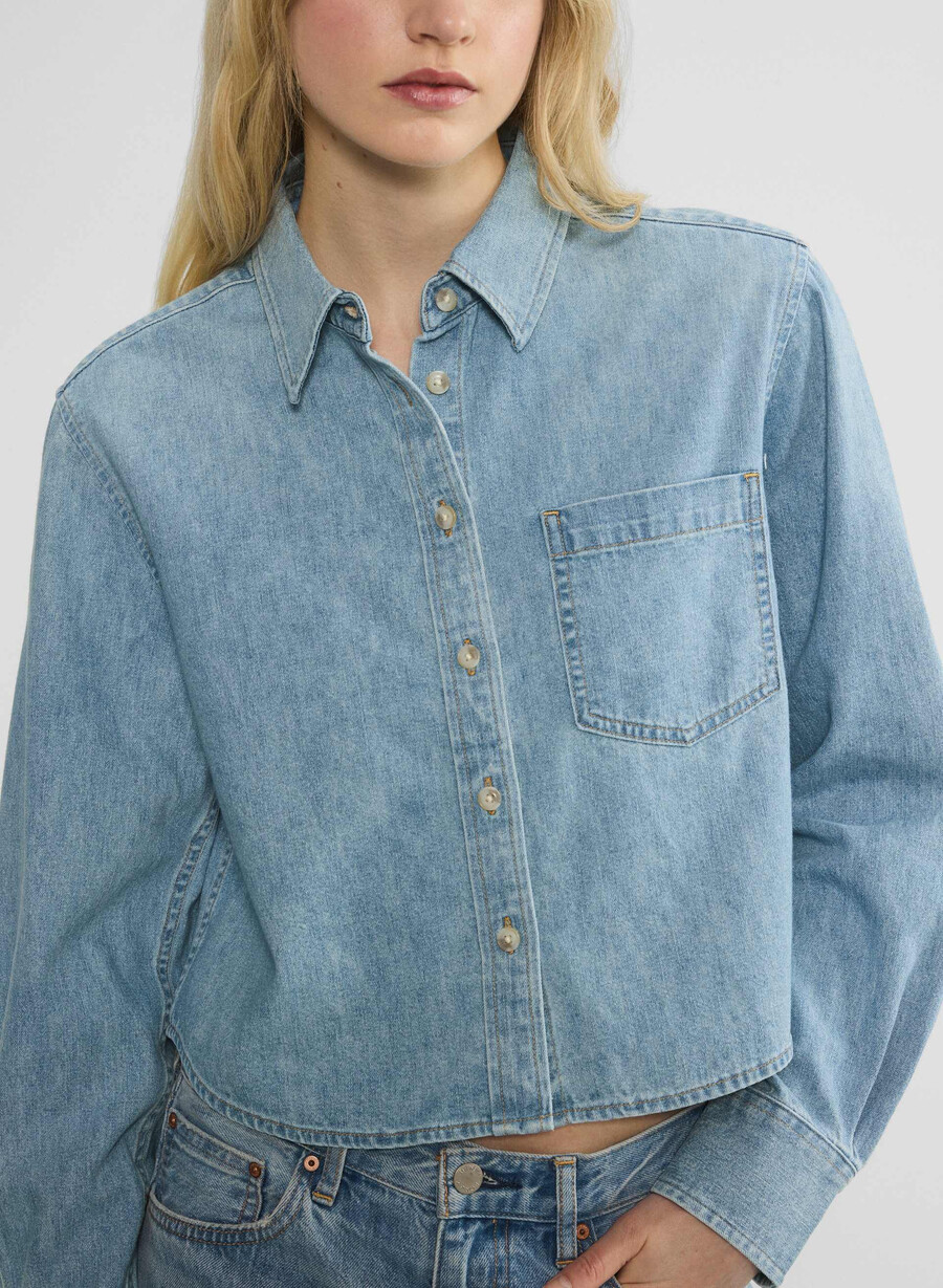 denim forum the 80s comfy waist denim shirt 7 yrs bleu taboo