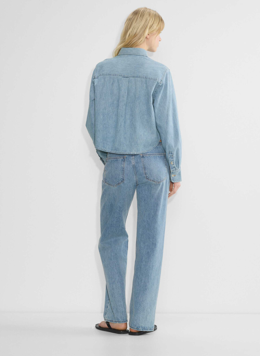 denim forum the 80s comfy waist denim shirt 7 yrs bleu taboo