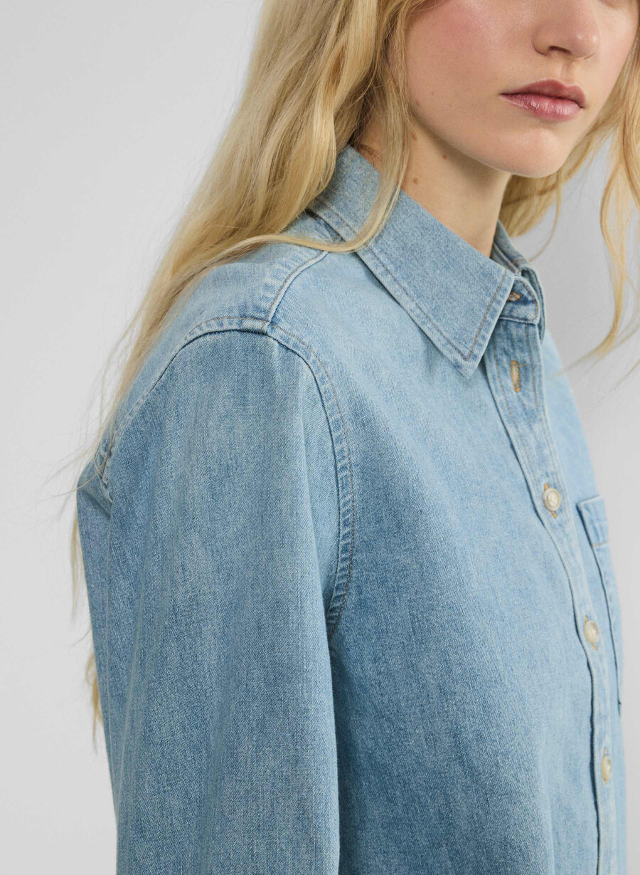denim forum the 80s comfy waist denim shirt 7 yrs bleu taboo