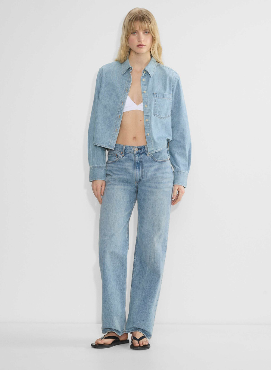 denim forum the 80s comfy waist denim shirt 7 yrs bleu taboo