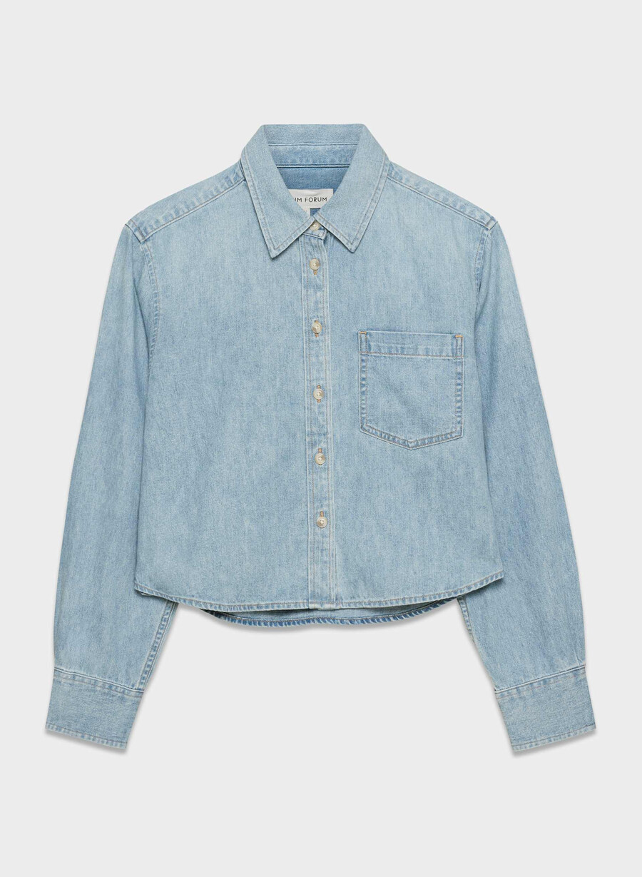 denim forum the 80s comfy waist denim shirt 7 yrs bleu taboo