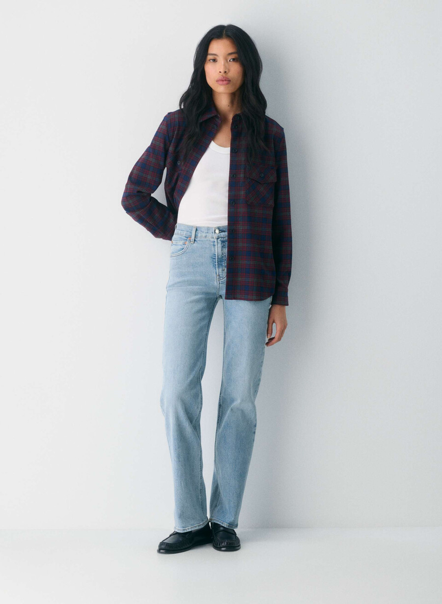 denim forum the 90s snatched hi-rise straight jean 7 yrs bleu taboo