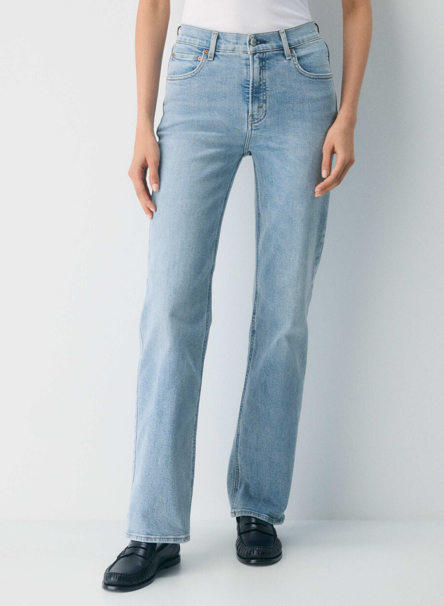denim forum the 90s snatched hi-rise straight jean 7 yrs bleu taboo