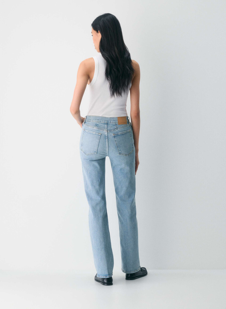 denim forum the 90s snatched hi-rise straight jean 7 yrs bleu taboo