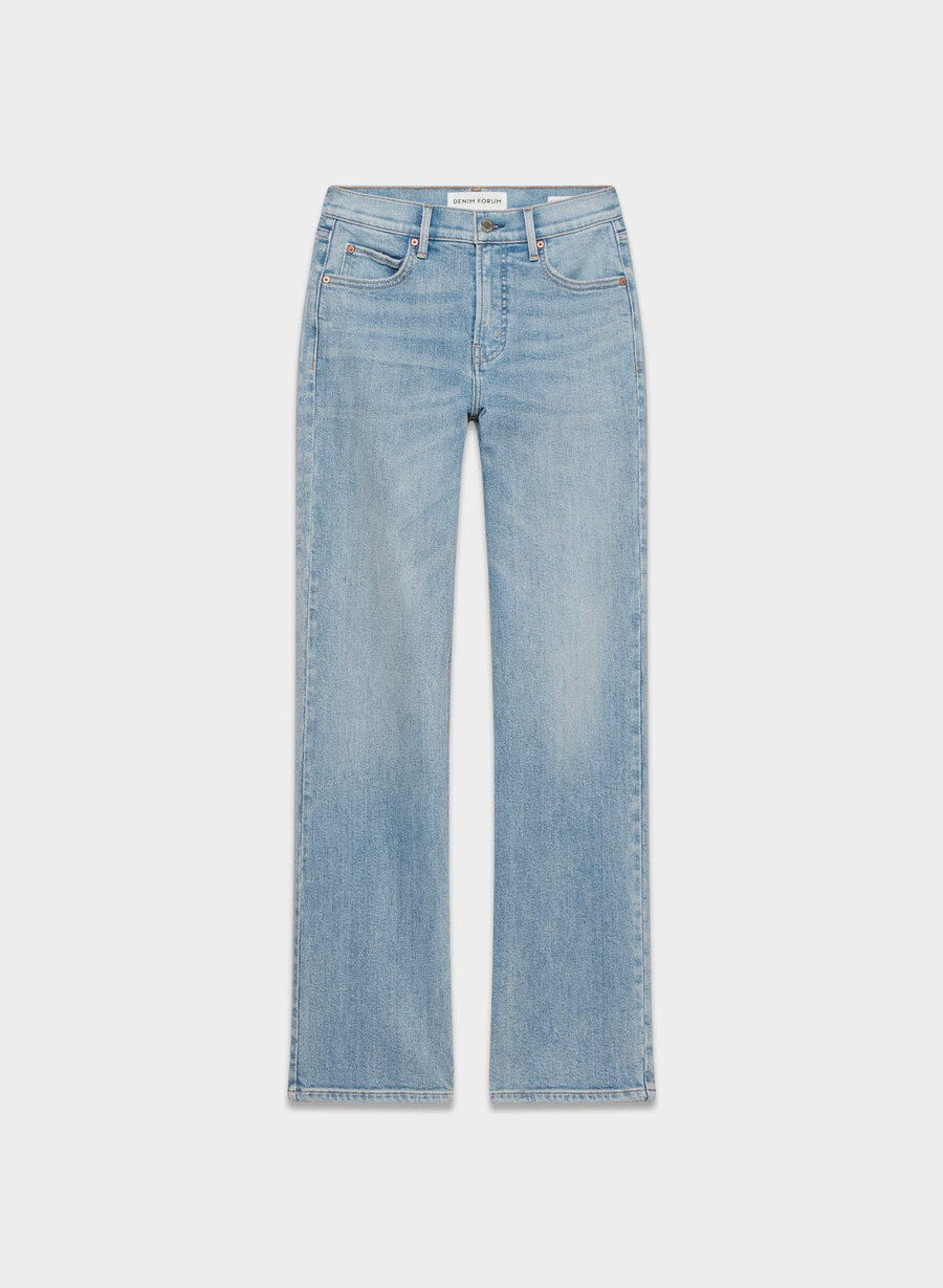 denim forum the 90s snatched hi-rise straight jean 7 yrs bleu taboo
