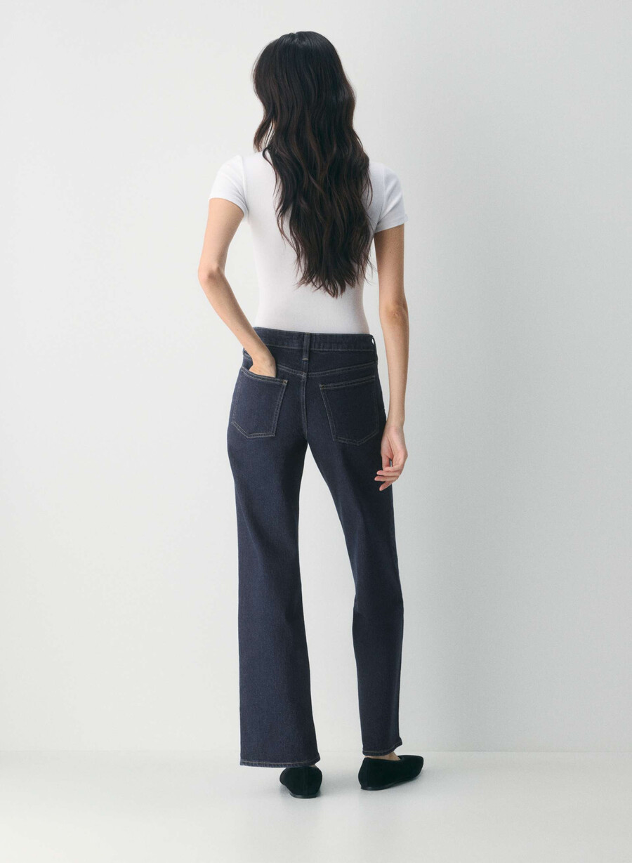 denim forum pam super lo-rise wide jean no-stress dark blue