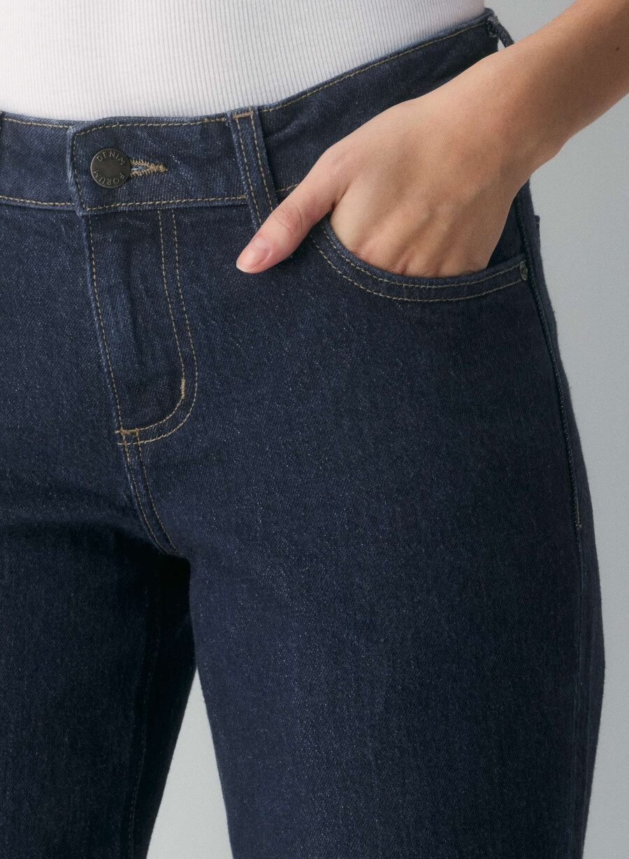 denim forum pam super lo-rise wide jean no-stress dark blue