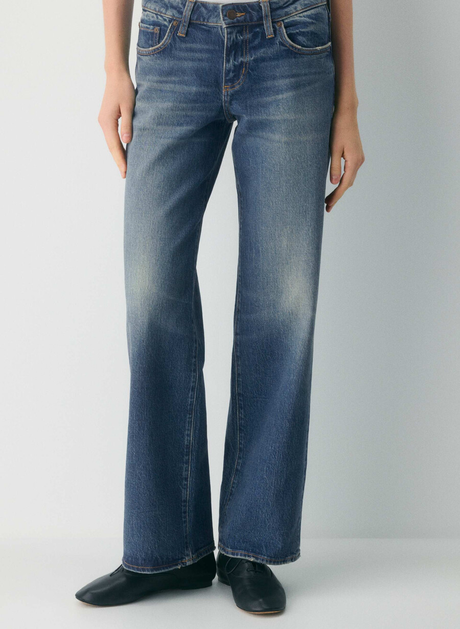 denim forum pam super lo-rise wide jean vintage dark blue