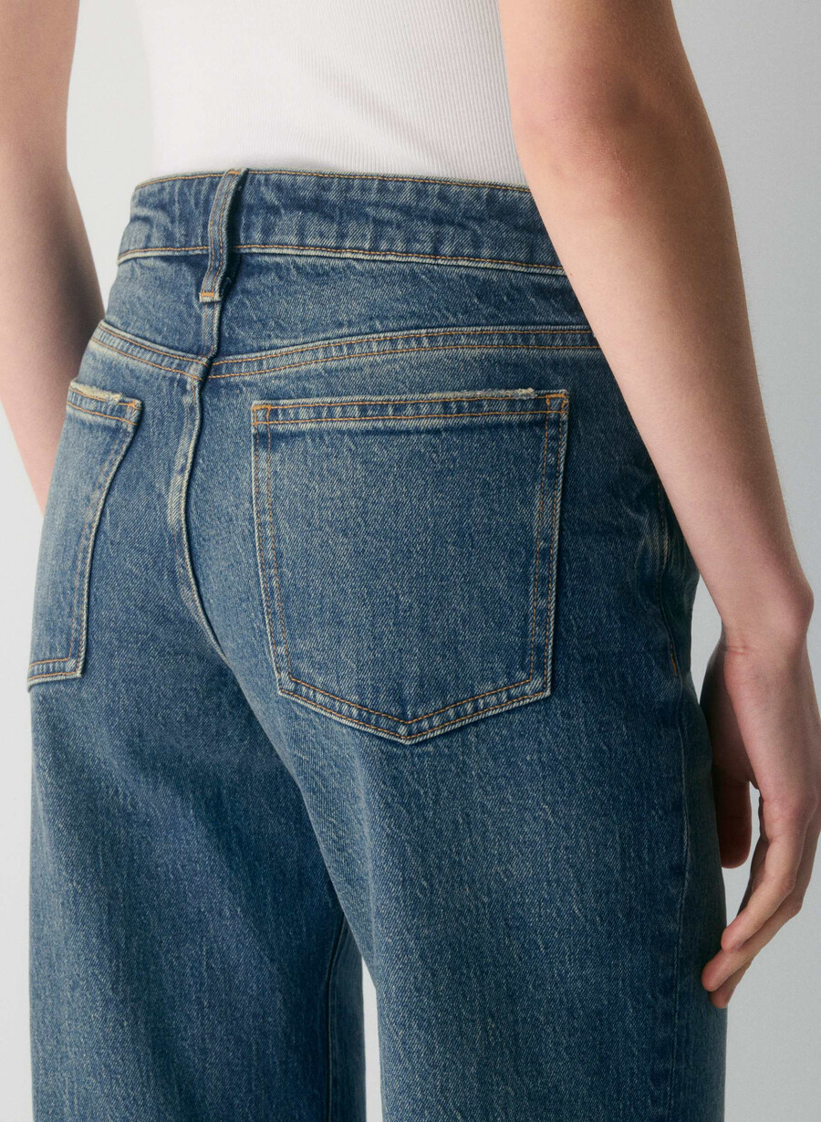 denim forum pam super lo-rise wide jean vintage dark blue