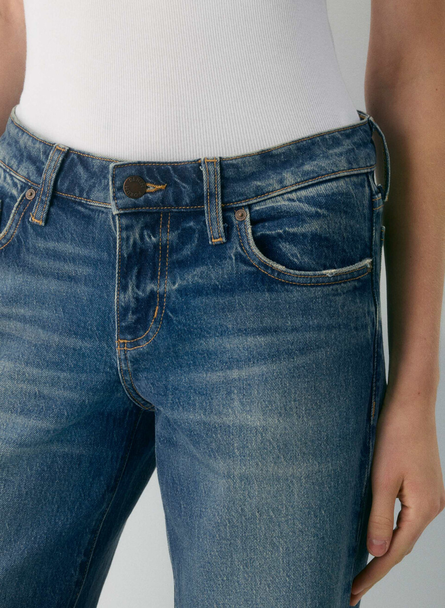denim forum pam super lo-rise wide jean vintage dark blue