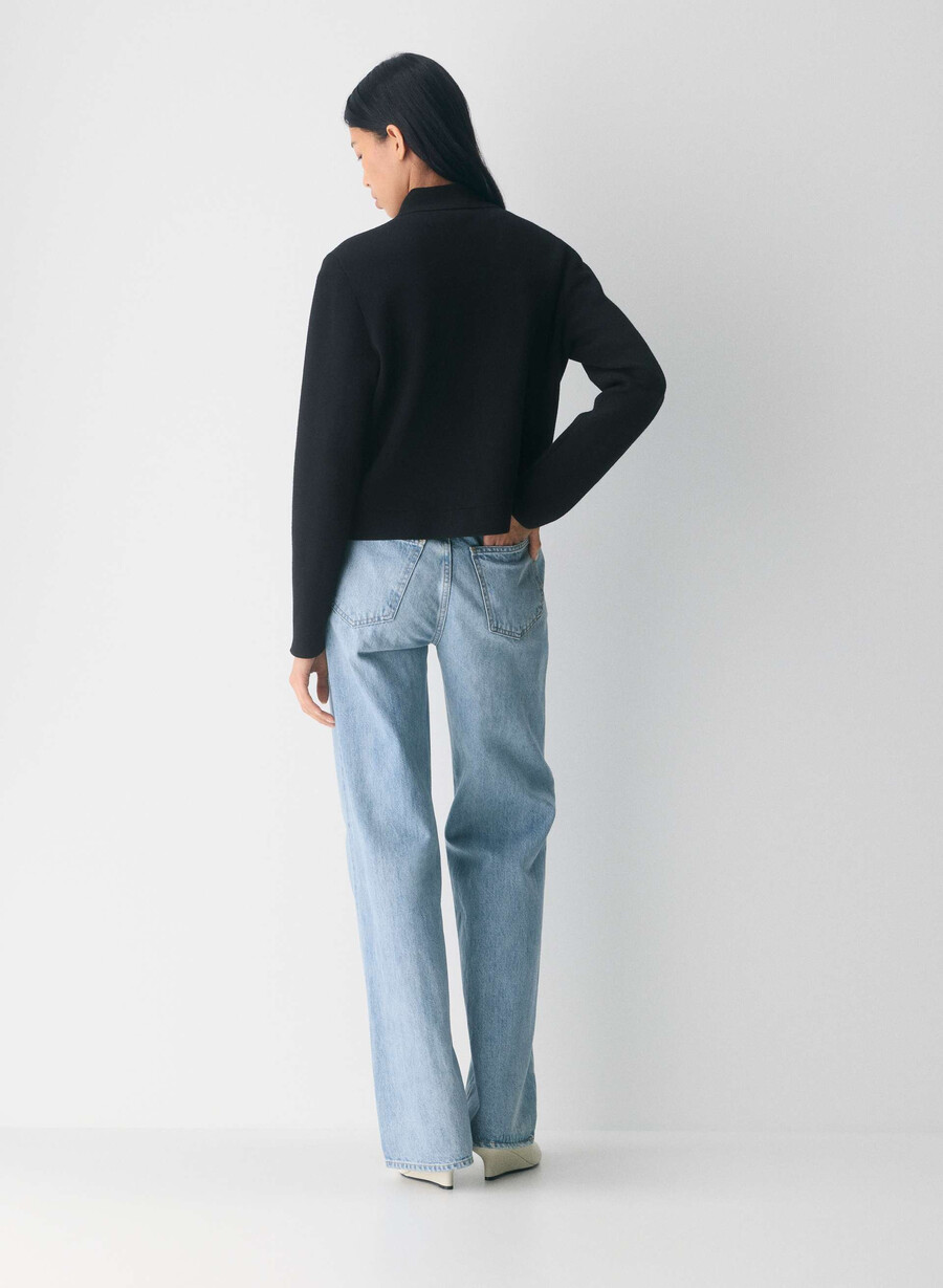 new society cardigan - wonder yarn black