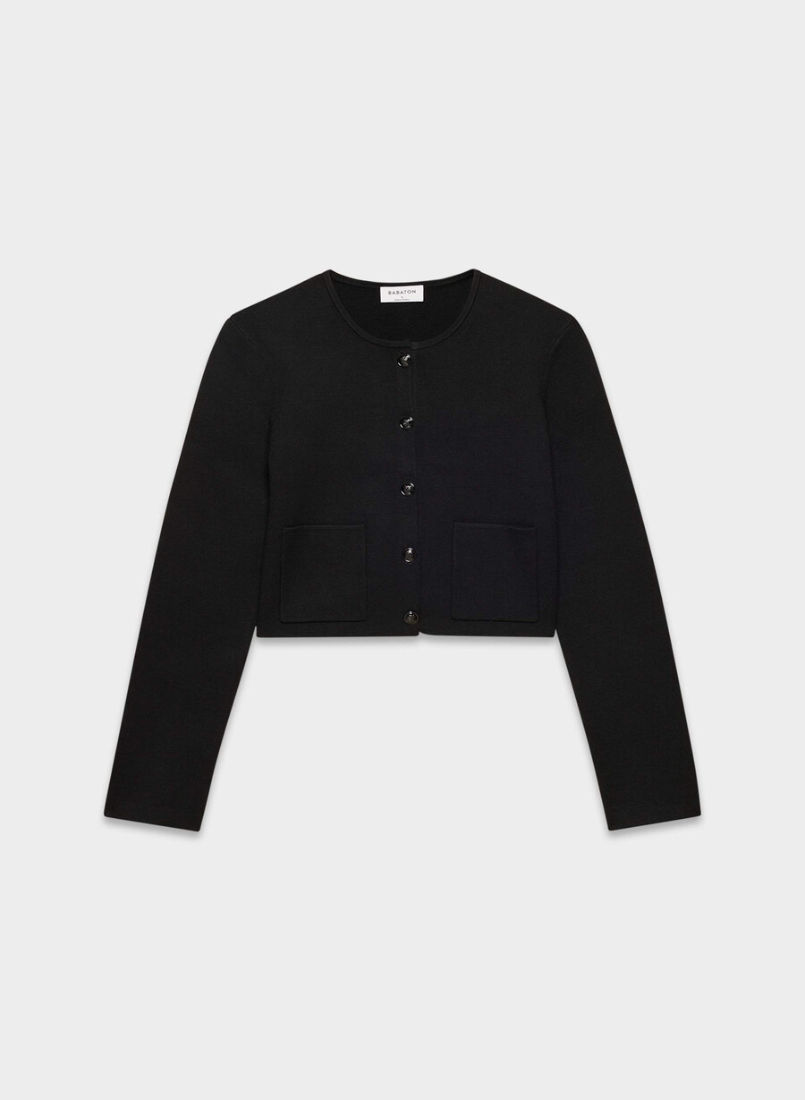 notable cardigan - wonder yarn black