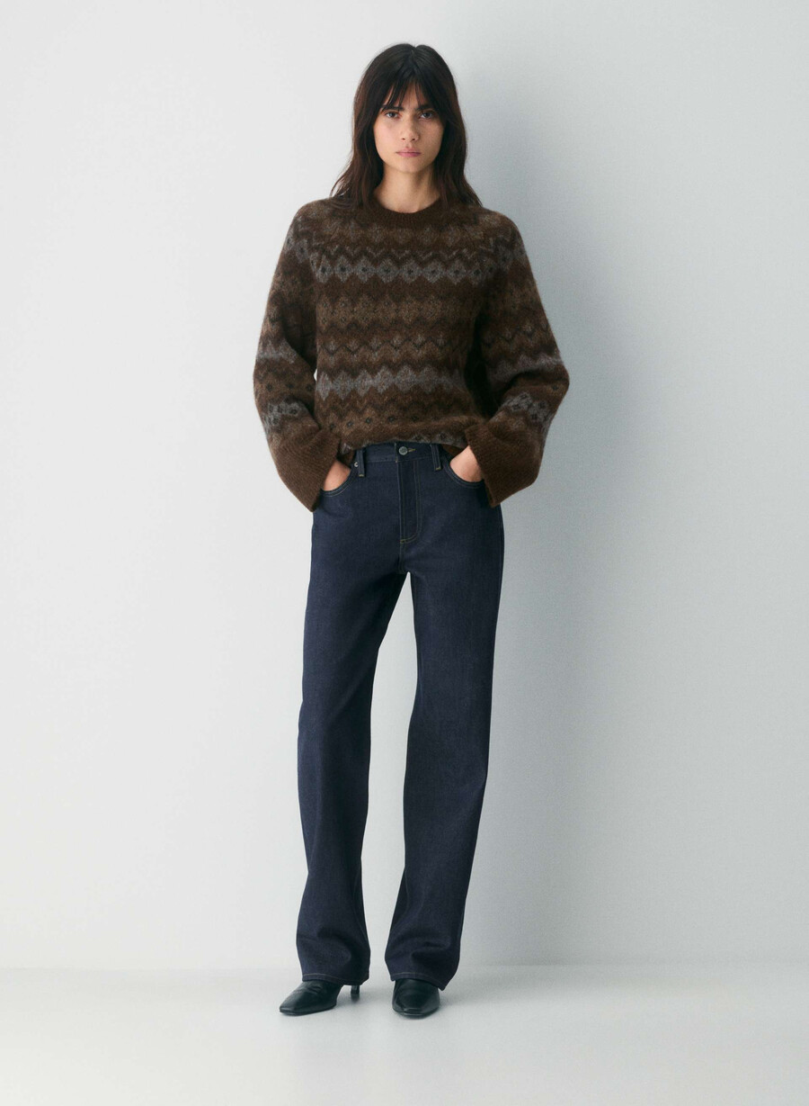 harlow sweater dark brown multi