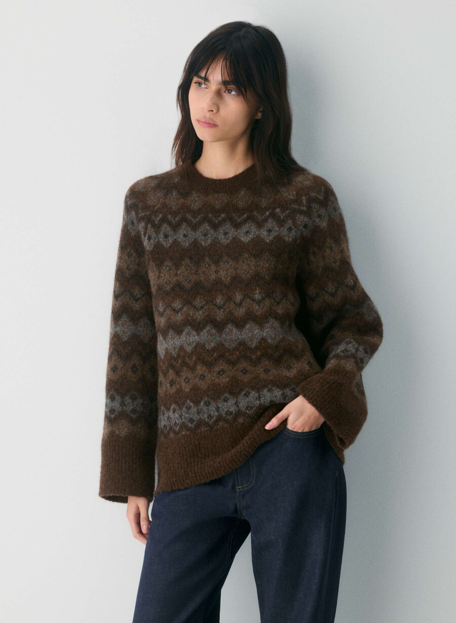 harlow sweater dark brown multi