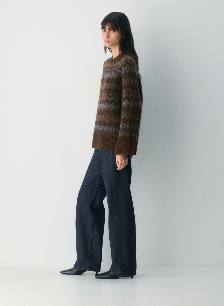 harlow sweater dark brown multi
