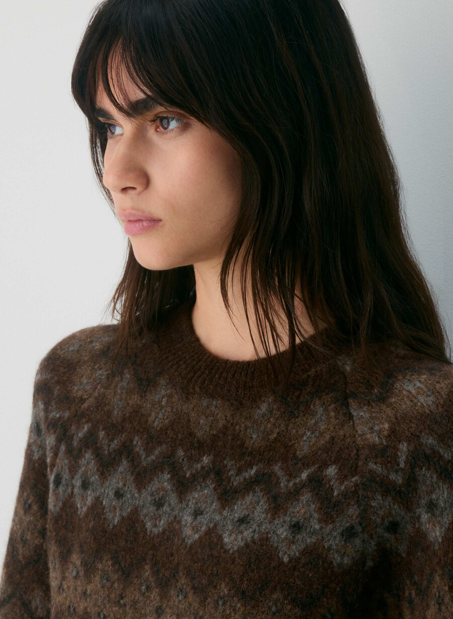 harlow sweater dark brown multi