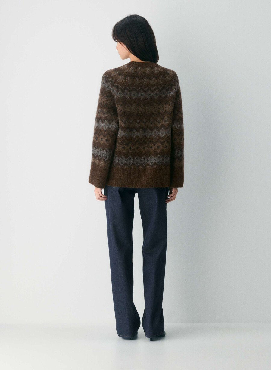 harlow sweater dark brown multi
