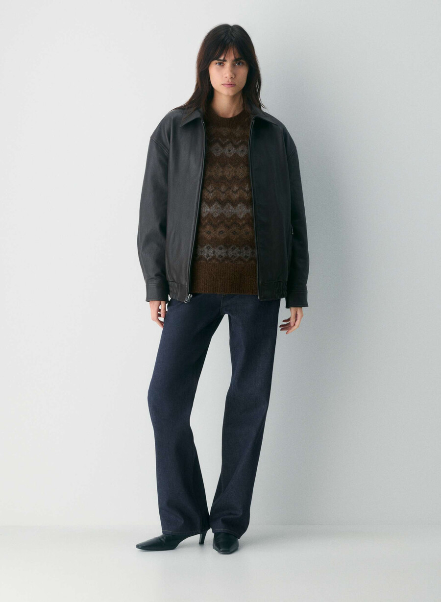harlow sweater dark brown multi