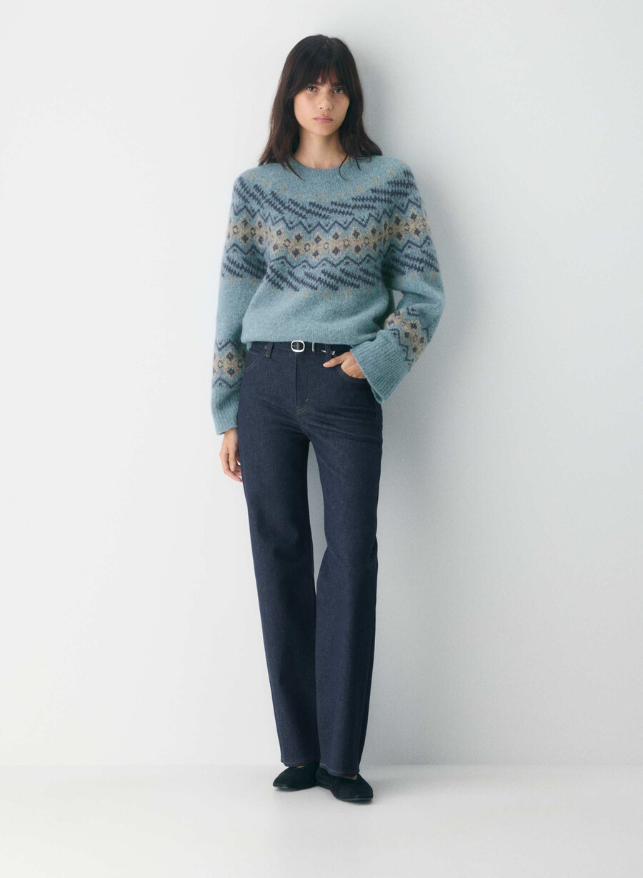 harlow sweater medium blue multi