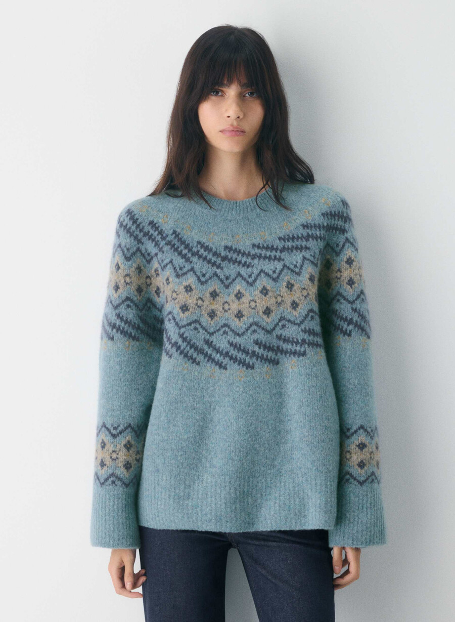 harlow sweater medium blue multi