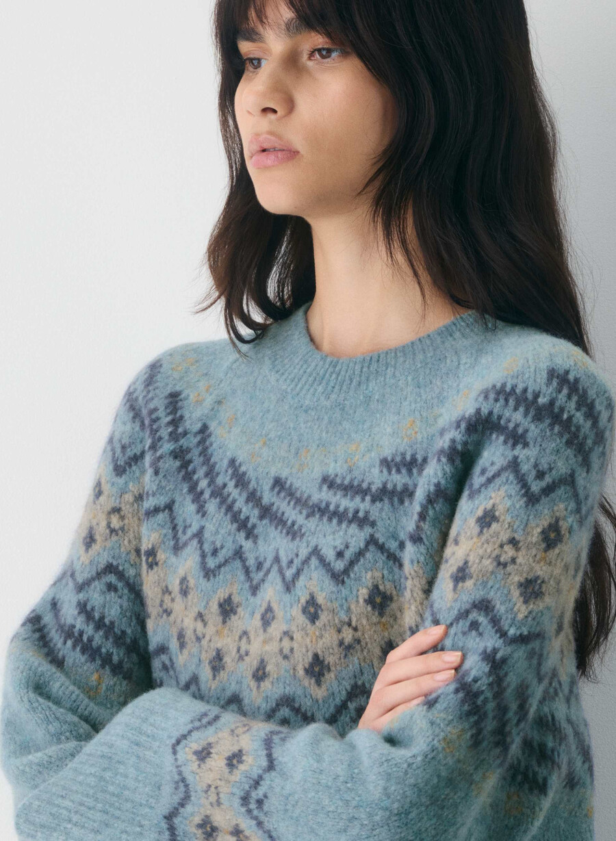 harlow sweater medium blue multi