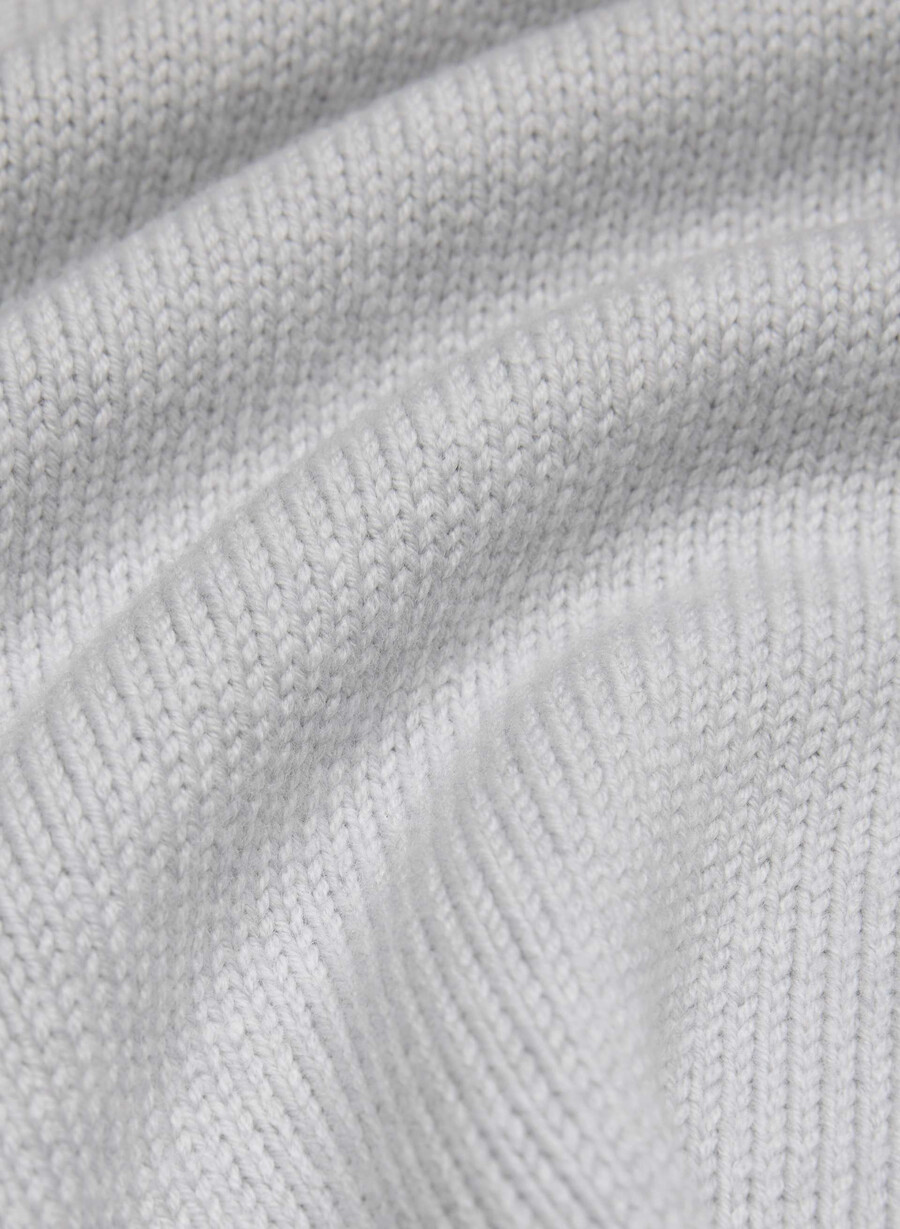 chunky merino wool crew sweater heather chrome
