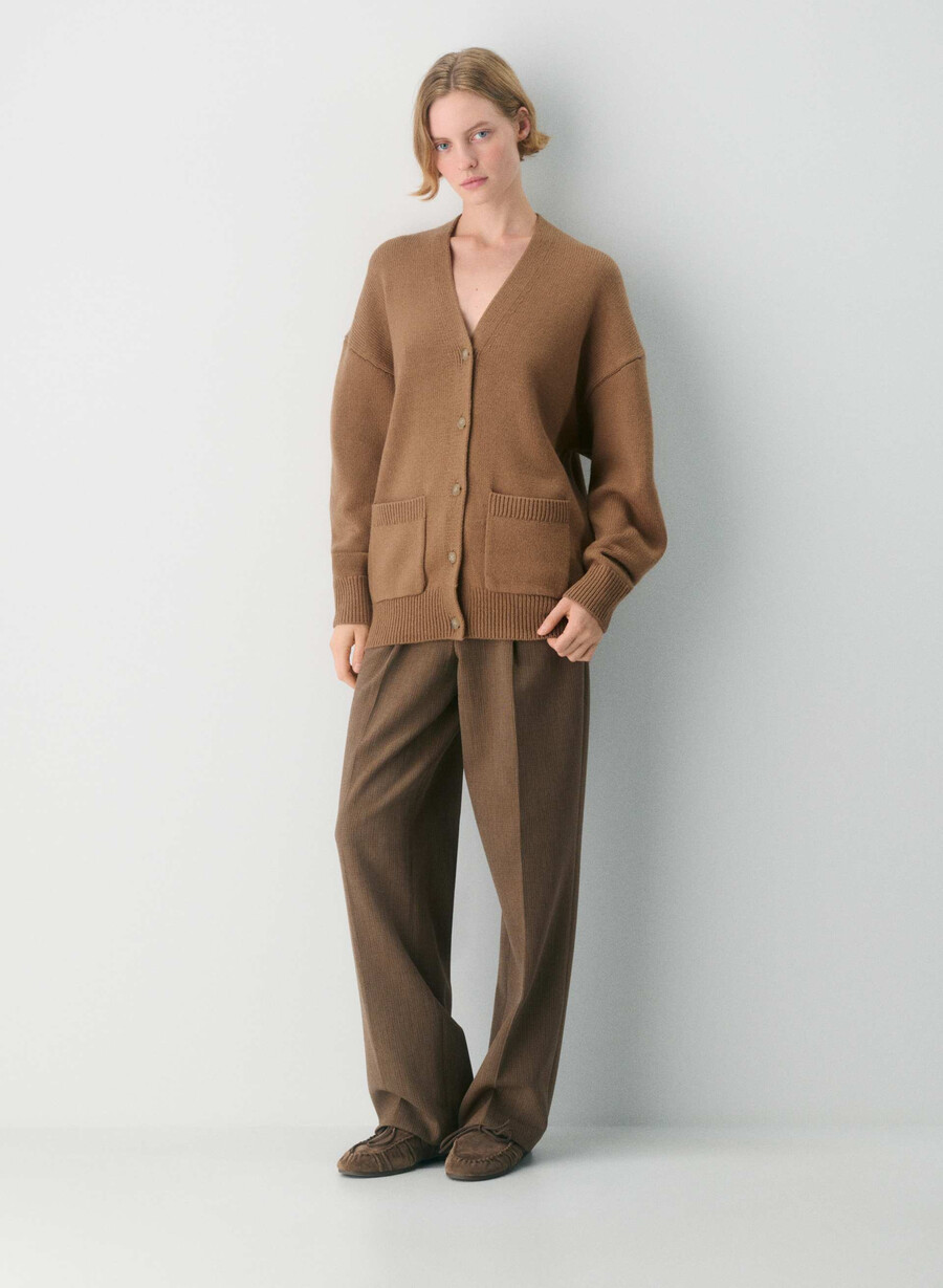 chunky merino wool v-neck cardigan saville