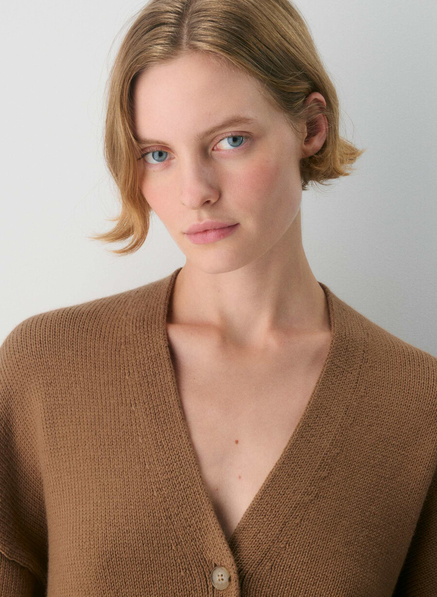 chunky merino wool v-neck cardigan saville