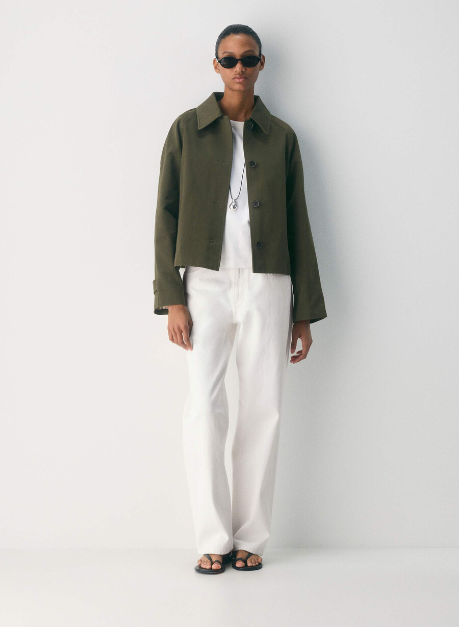 the regent short trench coat - rich twill dark olive