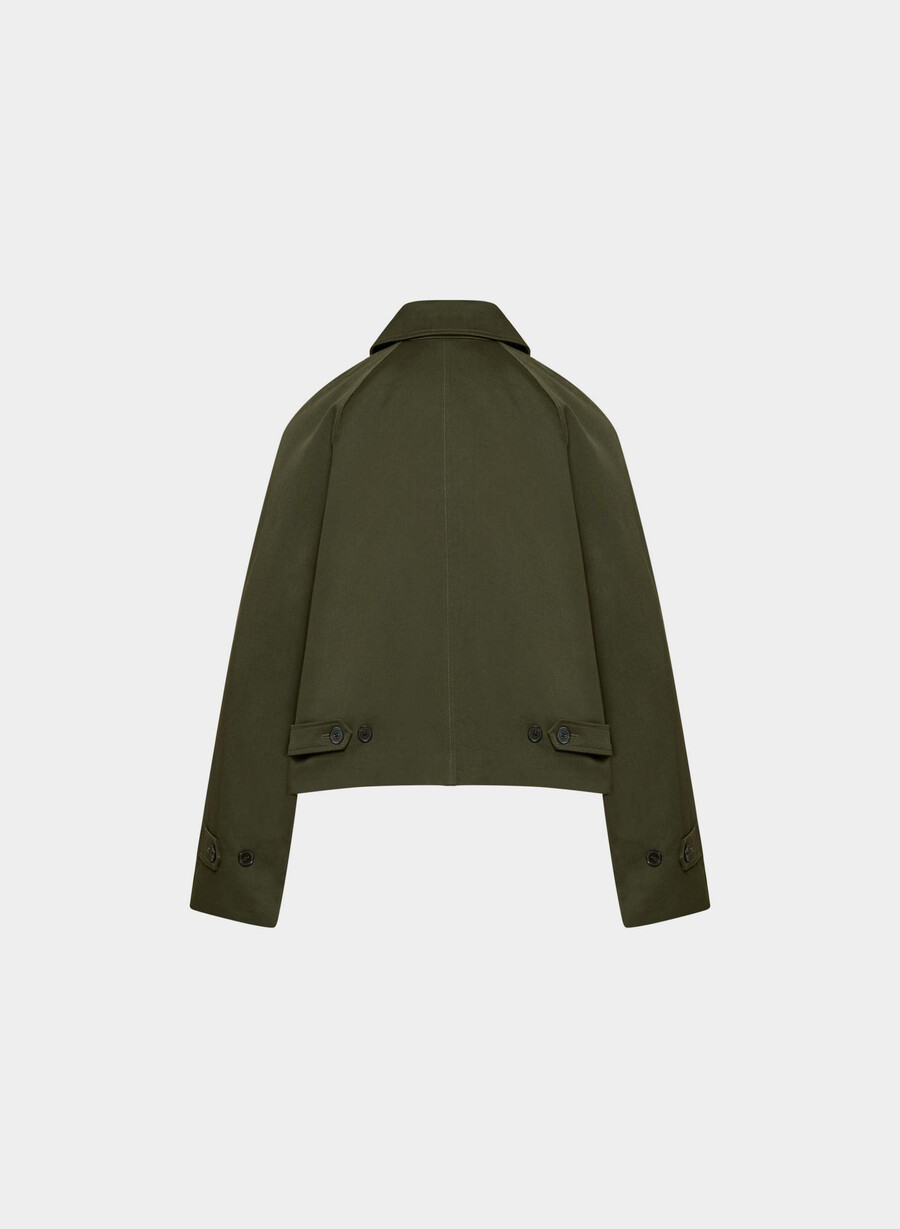 the regent short trench coat - rich twill dark olive