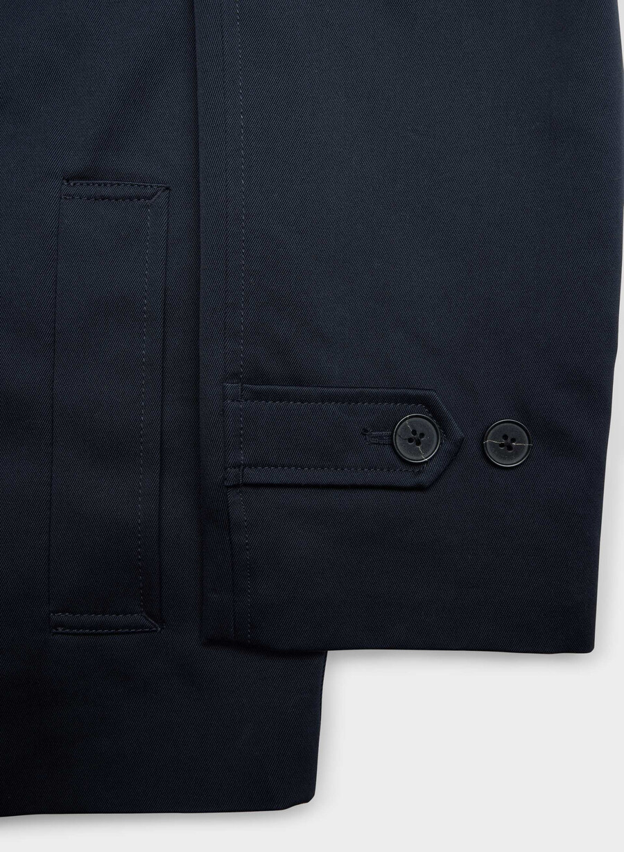 the regent short trench coat - rich twill dark night navy