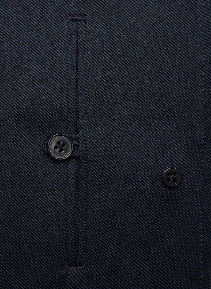the regent short trench coat - rich twill dark night navy