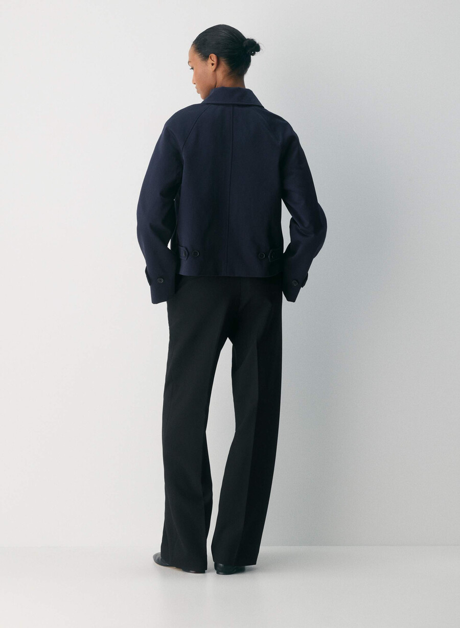 the regent short trench coat - rich twill dark night navy
