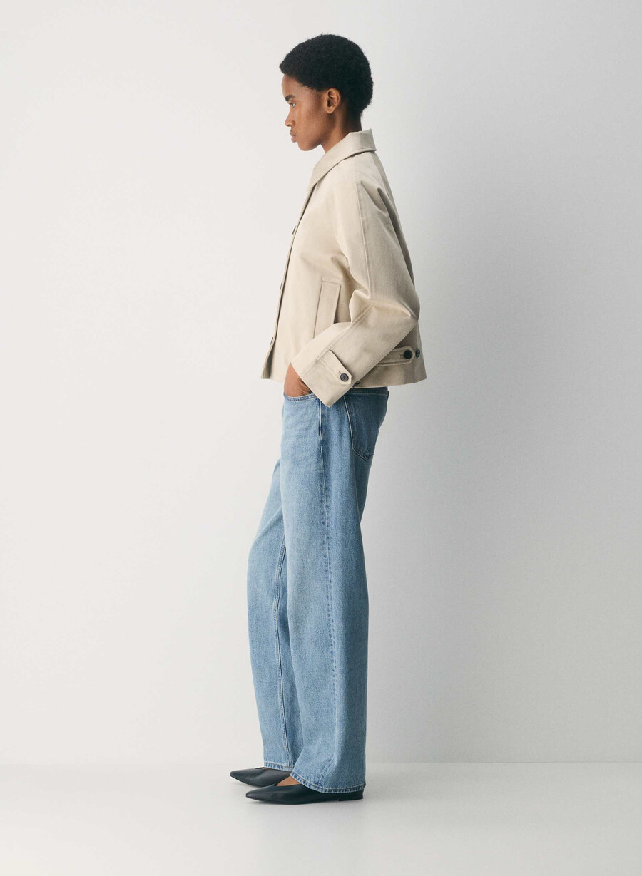 the regent short trench coat - rich twill marcona beige