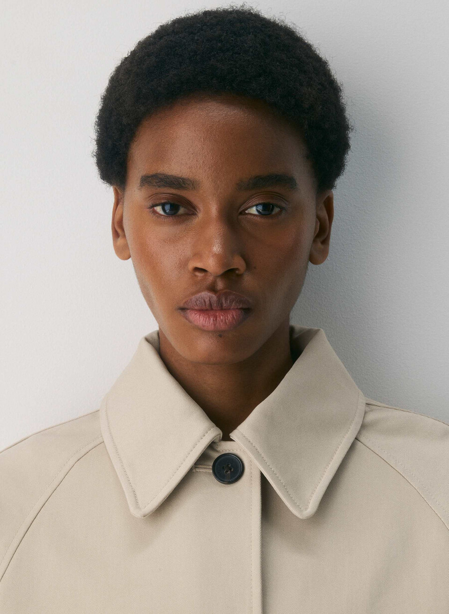 the regent short trench coat - rich twill marcona beige