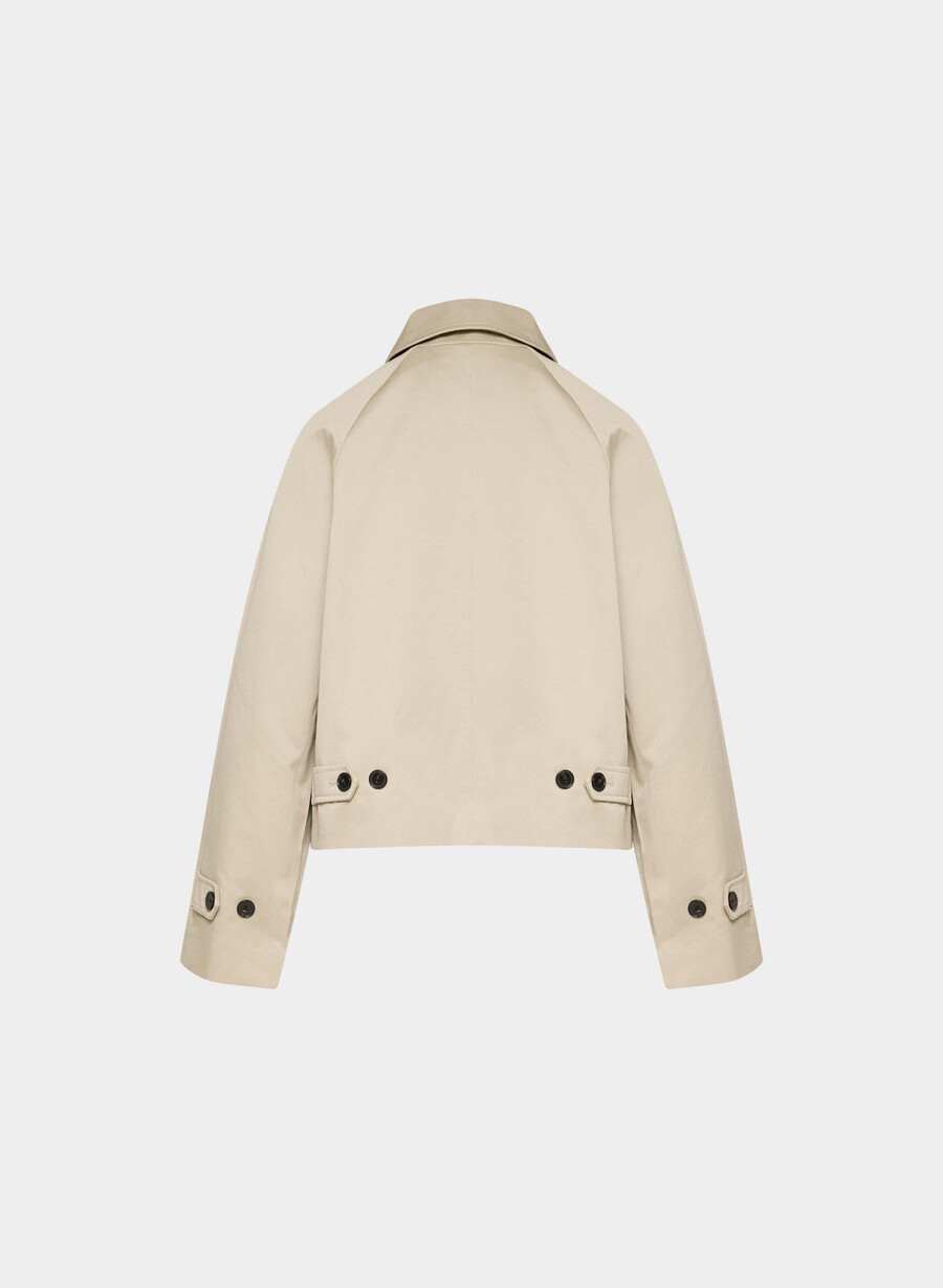 the regent short trench coat - rich twill marcona beige