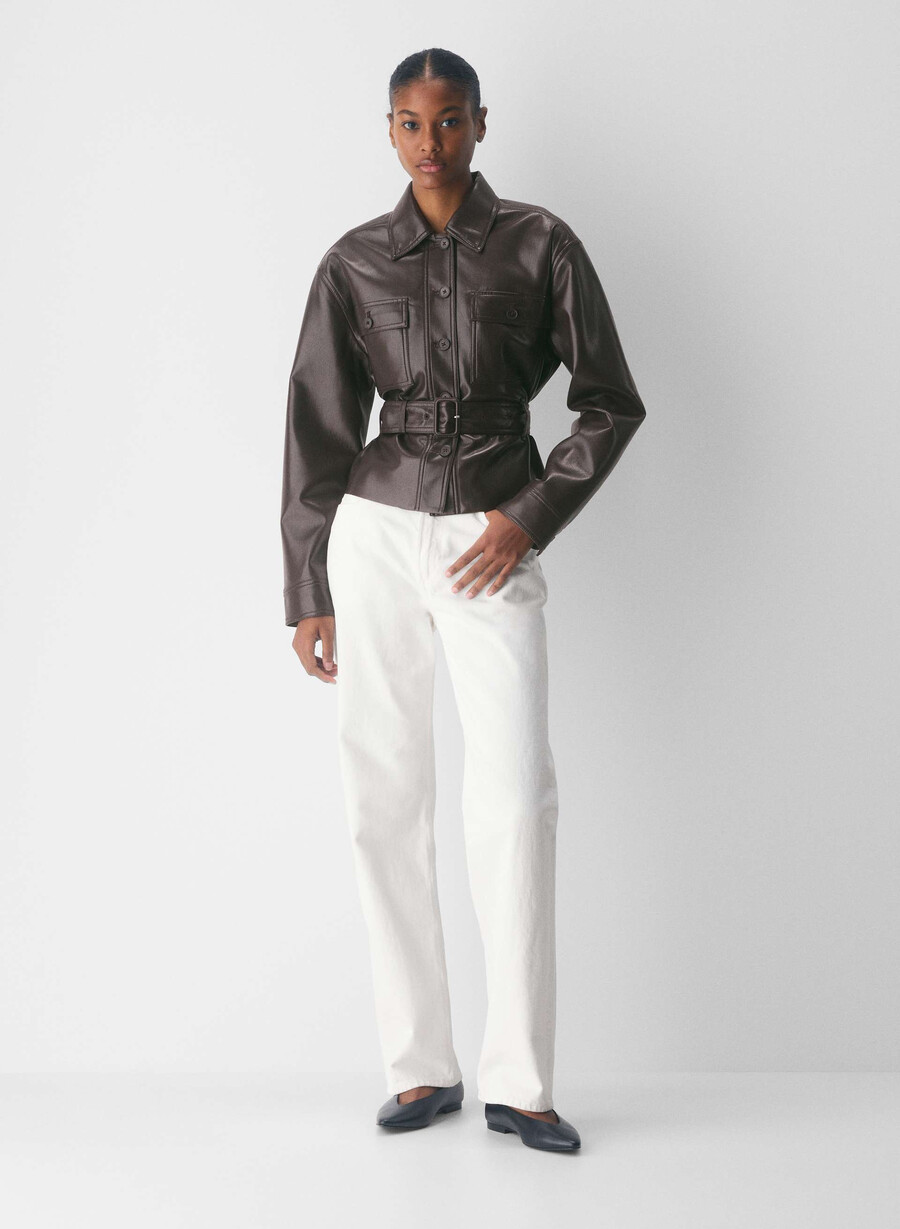 kerr jacket - unreal leather rich mocha brown