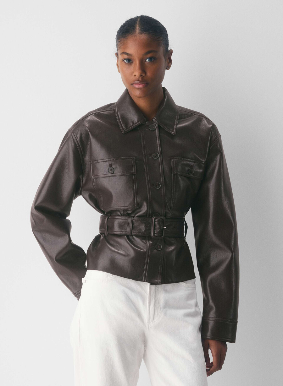 kerr jacket - unreal leather rich mocha brown