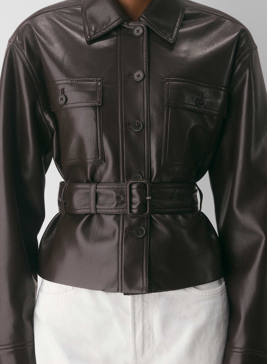 kerr jacket - unreal leather rich mocha brown