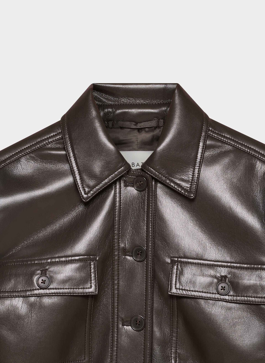 kerr jacket - unreal leather rich mocha brown