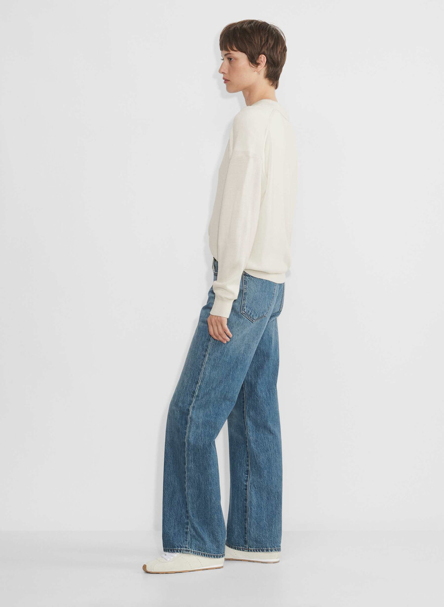 clara merino wool polo sweater light birch
