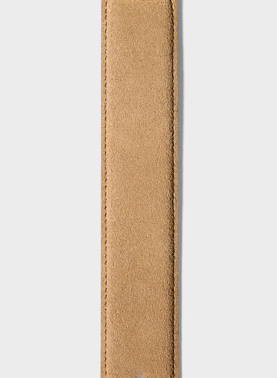 legendary solid brass suede wide belt cortado camelgold