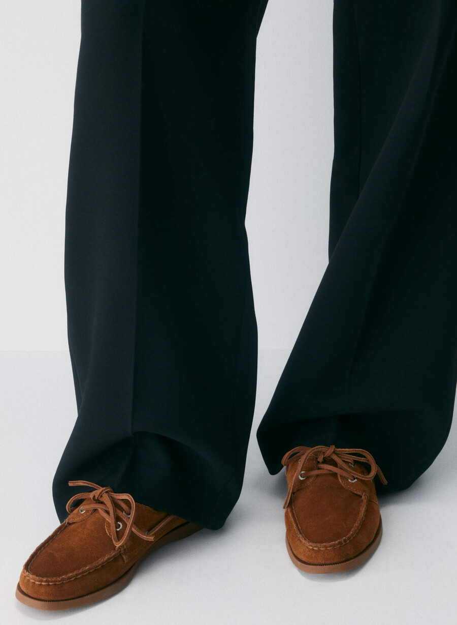 sperry x aritzia ao boat shoe - suede leather chocolatier brown