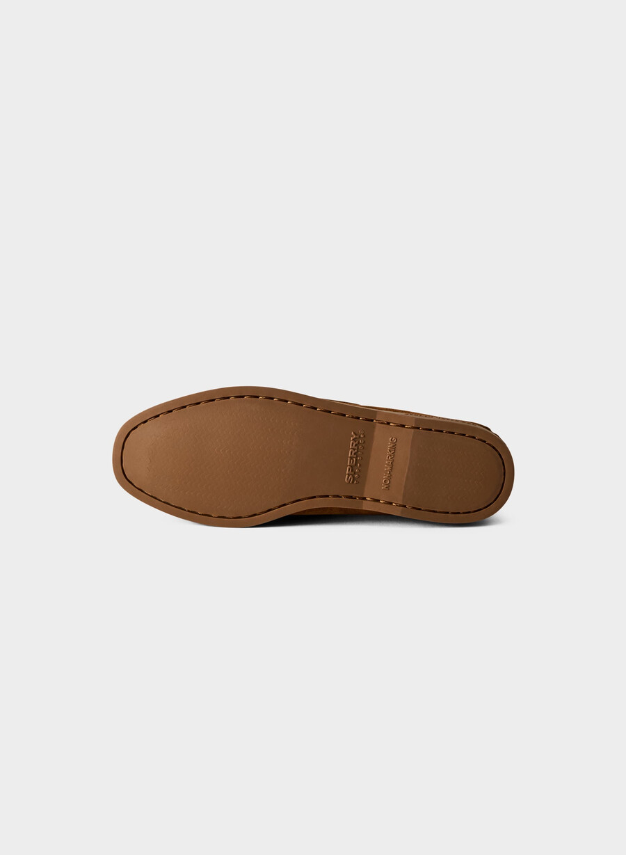 sperry x aritzia ao boat shoe - suede leather chocolatier brown
