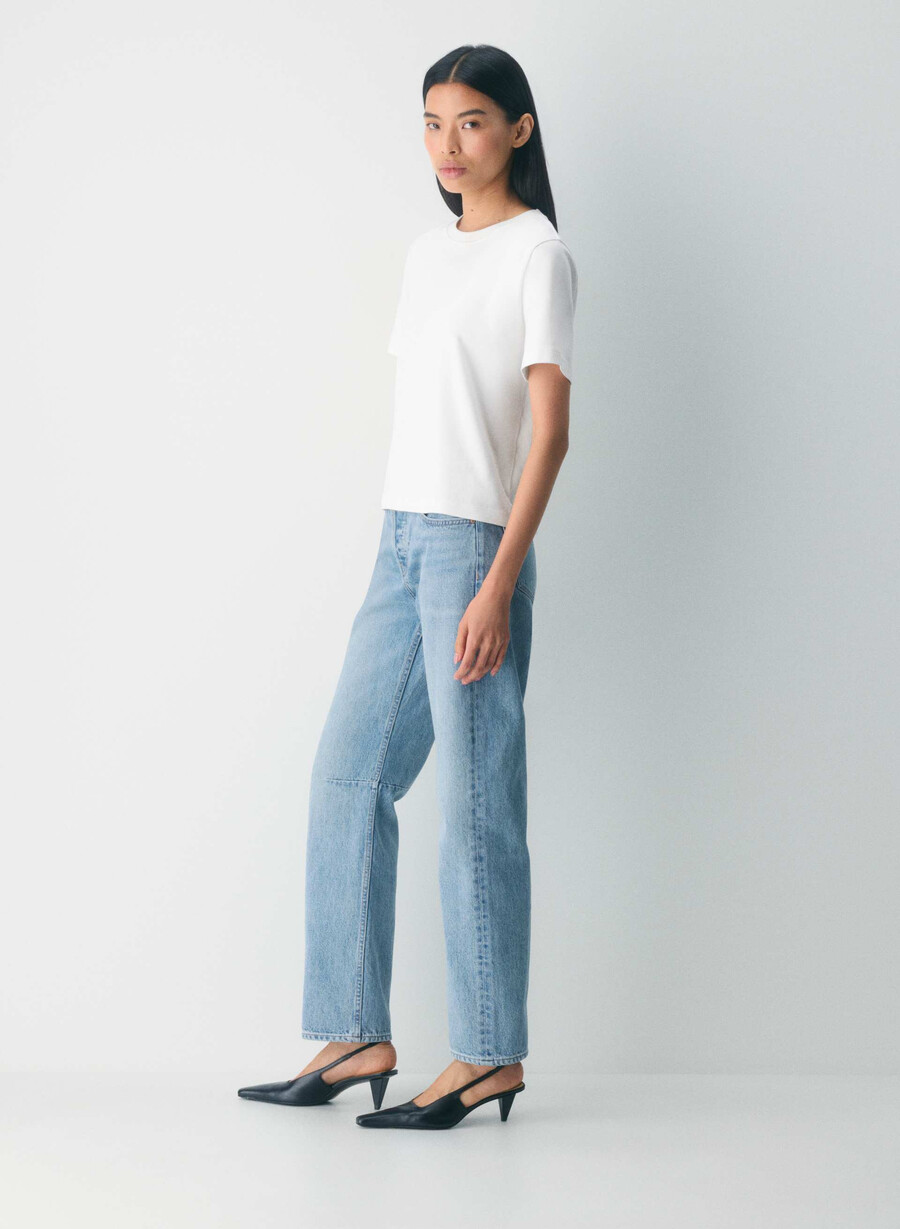 denim forum the 90s mid-rise loose tapered jean 7 yrs bleu taboo